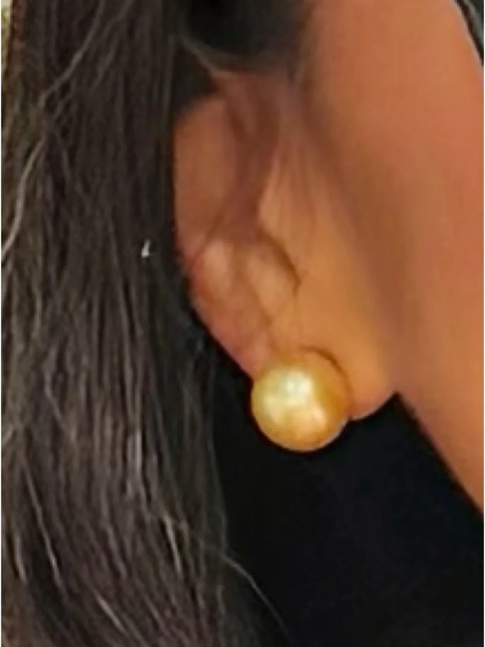 18K Gold South Sea Pearl Stud Earrings